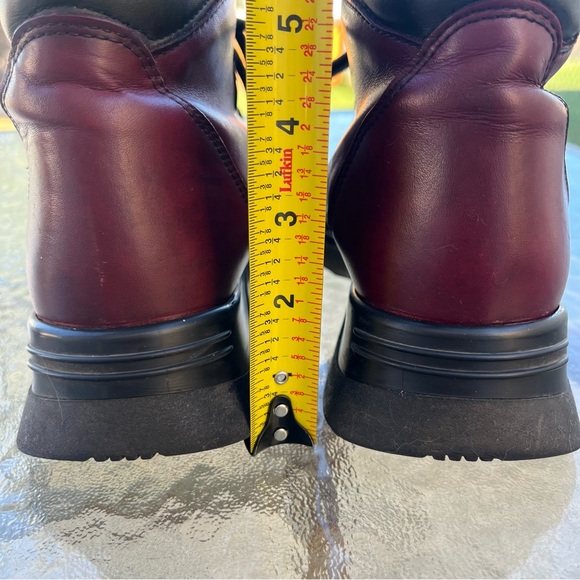 Martino Red Leather Lace Up Hiking Boots - Picture 5 of 16